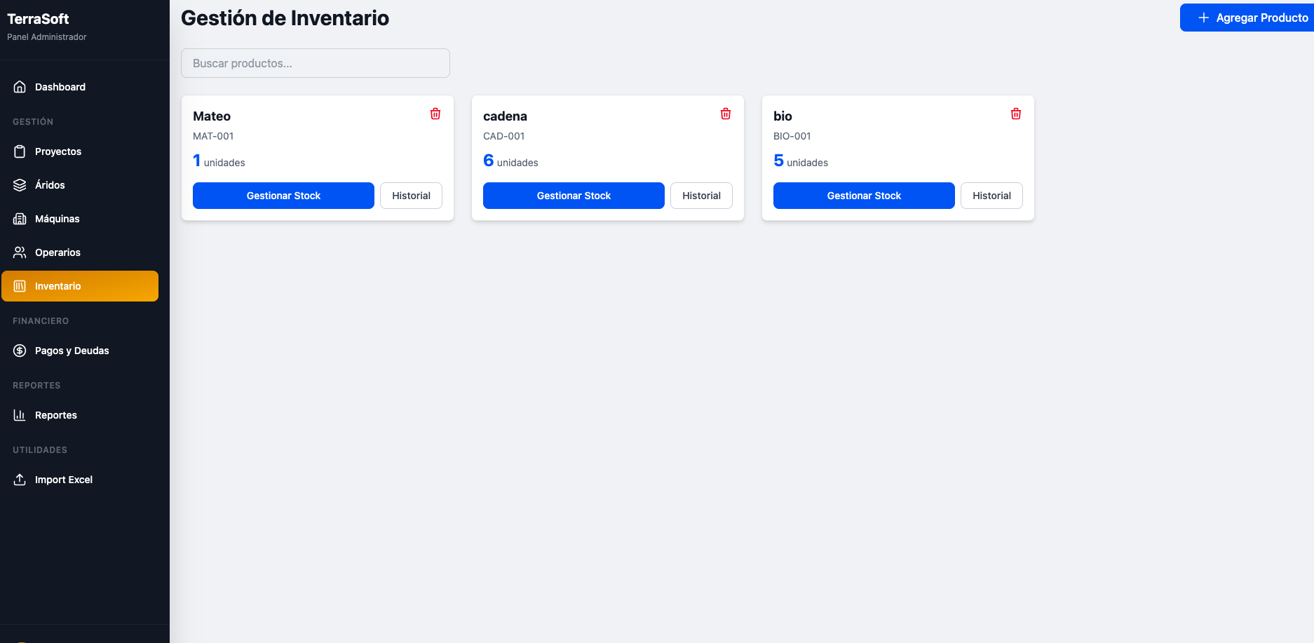 Inventario de Materiales